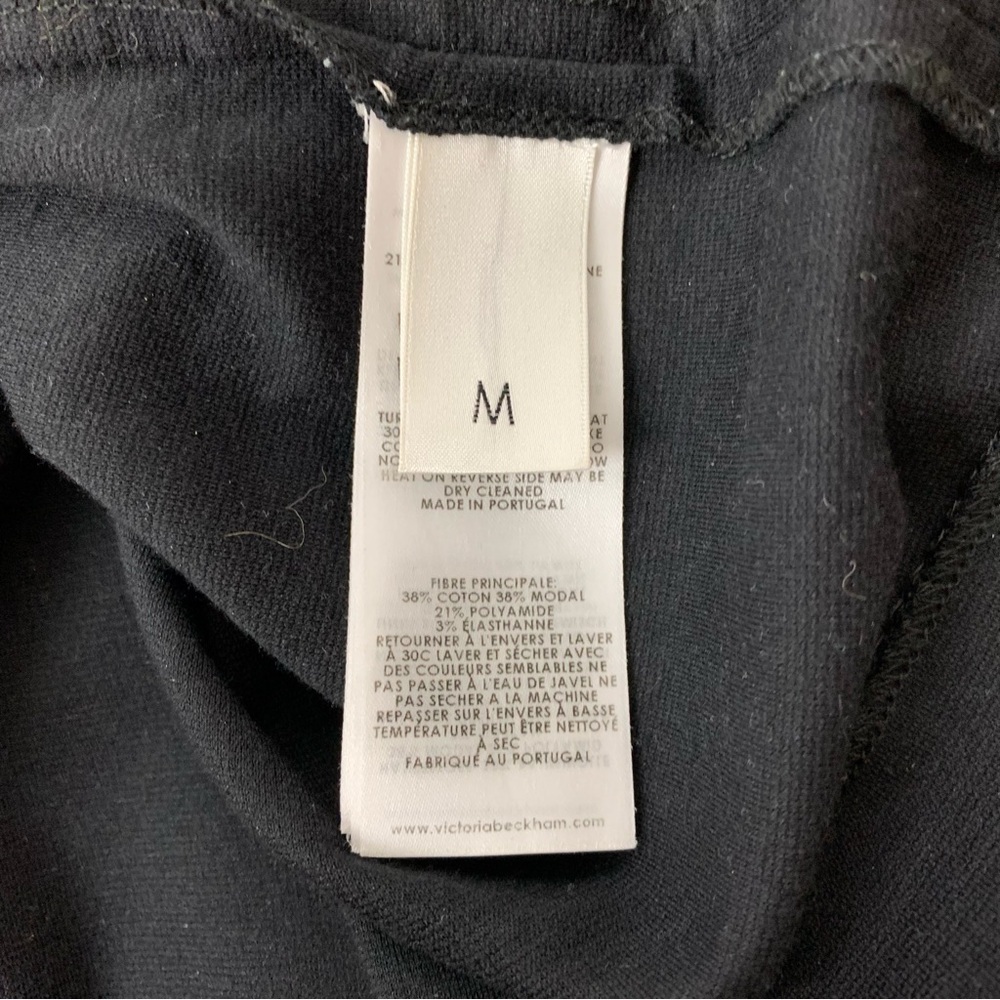 Victoria Victoria Beckham Dress Black Jersey Faux Wrap Tie Front Sz Medium VVB - Picture 7 of 11